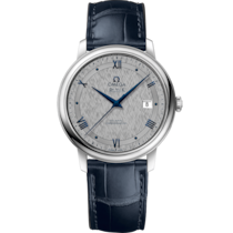 De Ville Prestige 39,5 mm, acier sur bracelet en cuir - 42413402006002