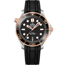 Seamaster Diver 300M 42 mm, acier - or « Sedna™ » sur bracelet caoutchouc - 21022422001002