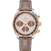 Speedmaster 38 38 mm, Stahl - Sedna™-Gold mit Lederarmband - 32423385002002