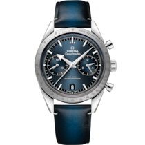 Speedmaster '57 40.5 mm, steel on leather strap - 33212415103001