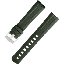 Two‑piece strap - Seamaster Diver 300M green rubber strap with pin buckle - 032Z017210W